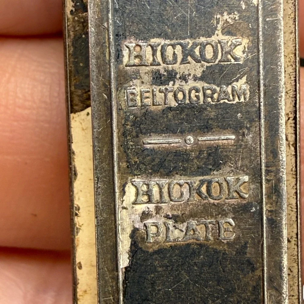 Vintage Hickok Beltogram Watch Chain Fob Silver Tone